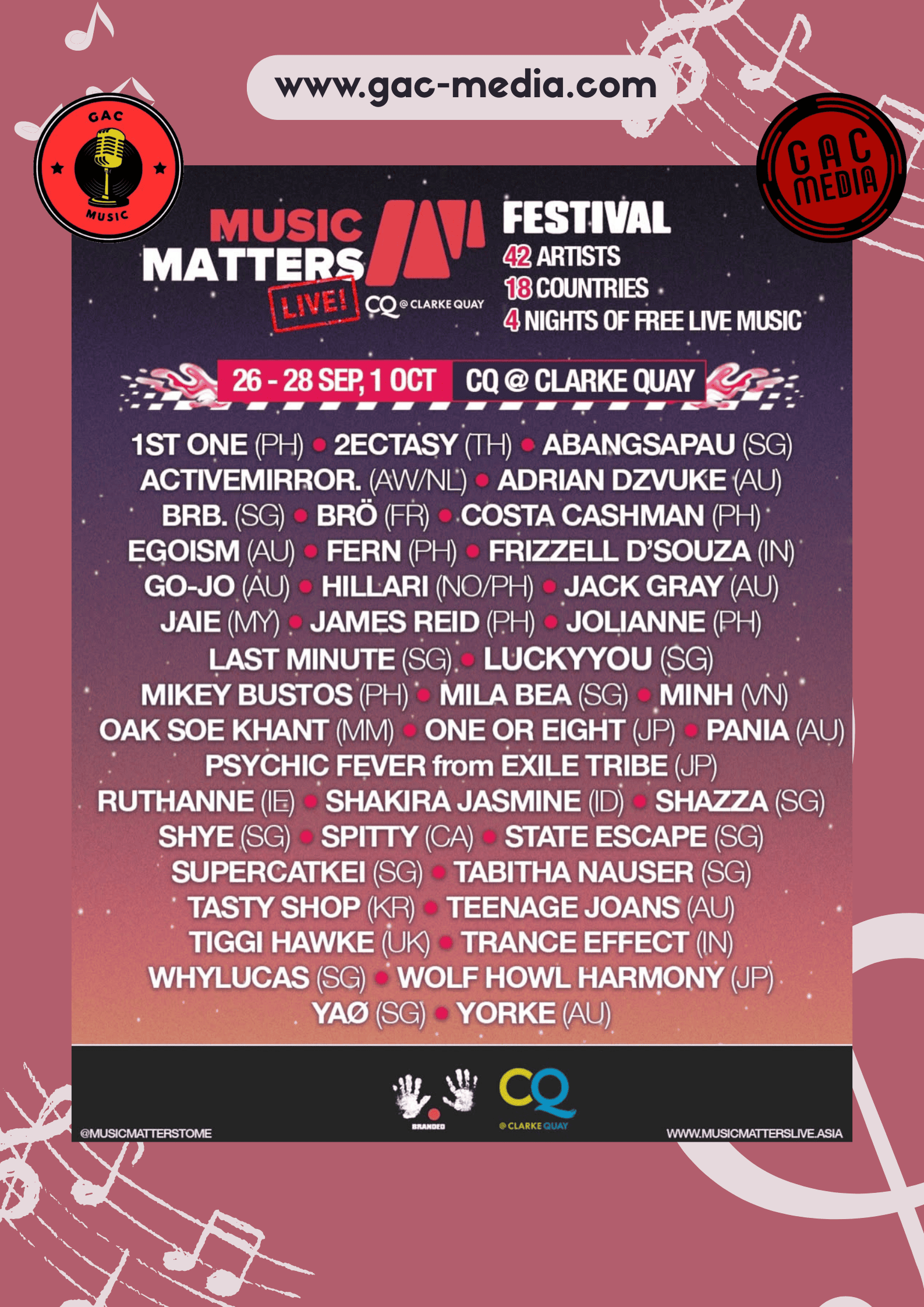 Poster resmi Music Matters Live 2025 di Singapura merayakan 20 tahun