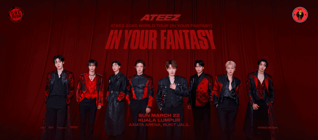 Visual promosi ATEEZ untuk konser di Malaysia pada 22 Maret 2026.