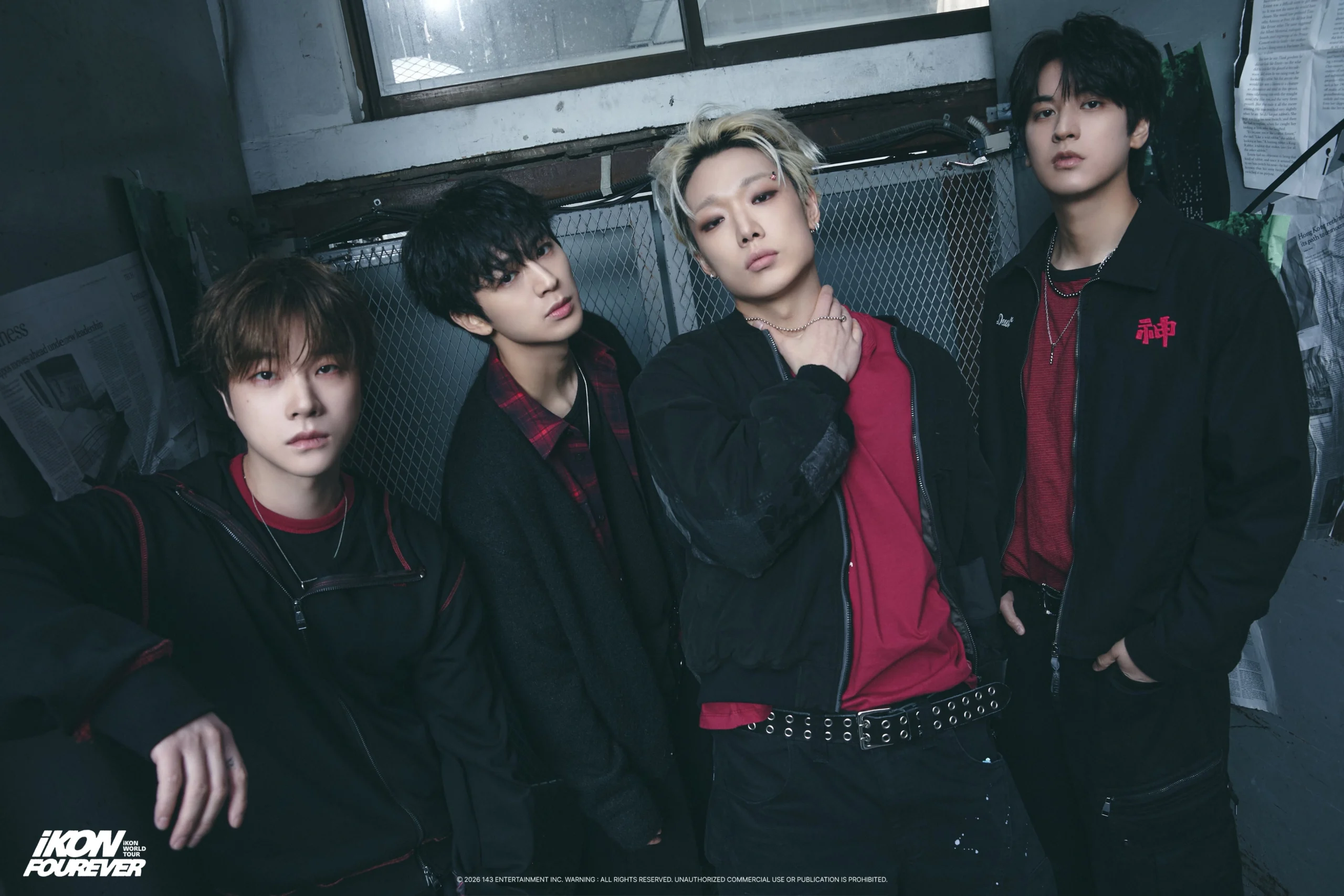 iKON dengan formasi JAY, SONG, BOBBY, dan CHAN untuk konser Jakarta 2026.